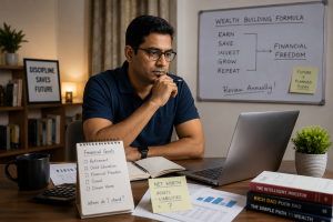 Indian software engineer evaluating wealth growth and retirement planning