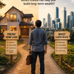A professional standing at a crossroads between home loan prepayment and investing, symbolizing the financial decision of choosing between reducing debt and building long-term wealth.